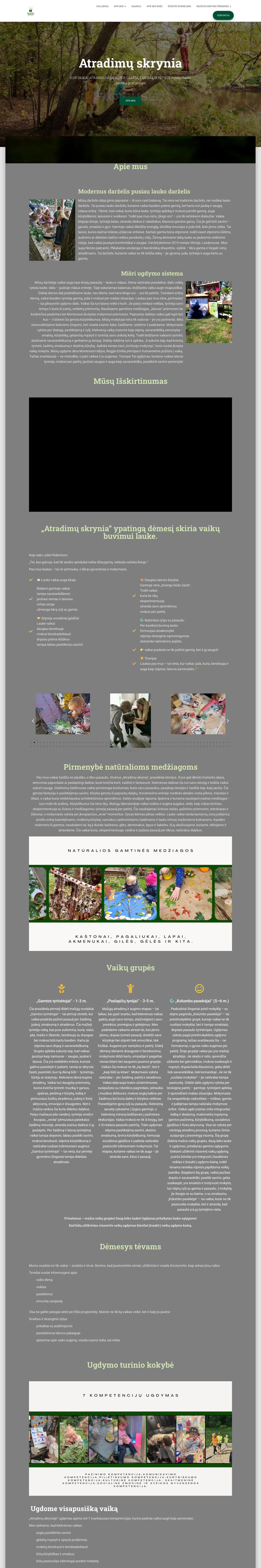 atradimu.com — Facebook Pixel installation — screenshot of the site