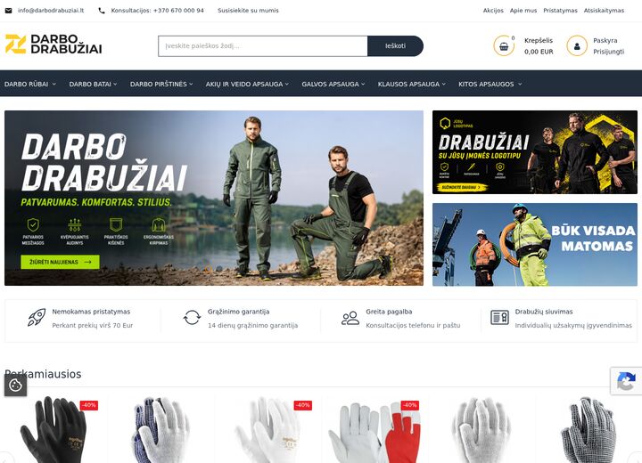 darbodrabuziai.lt — screenshot
