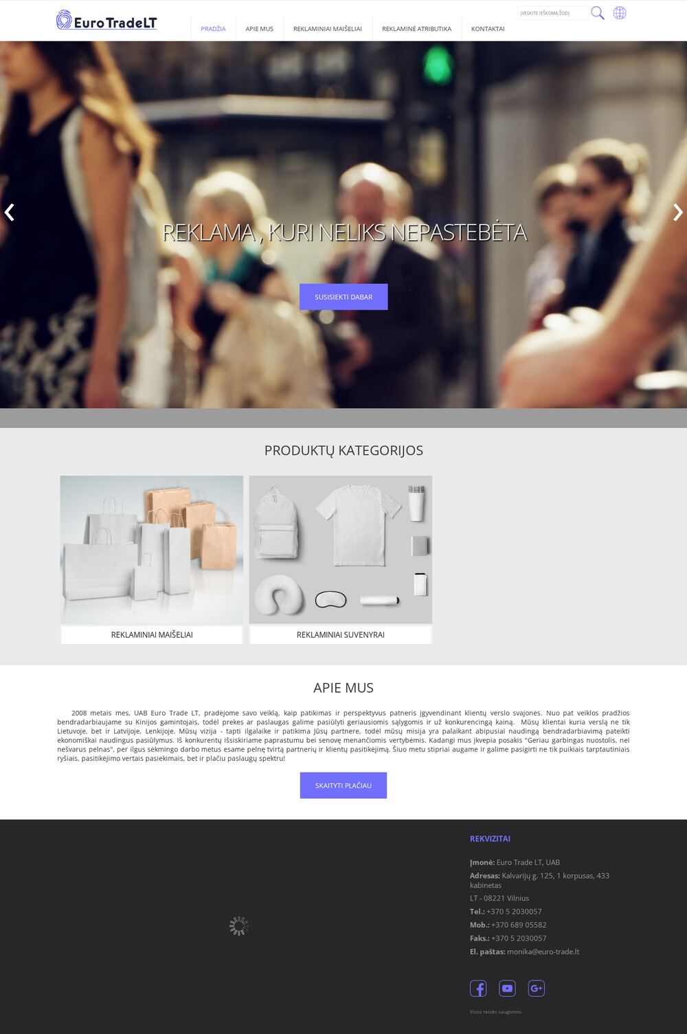 euro-trade.lt — online store audit — screenshot of the site