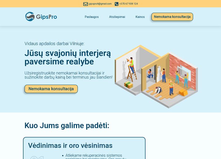 gipspro.lt — screenshot