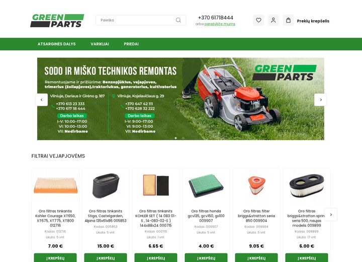 greenparts.lt — screenshot