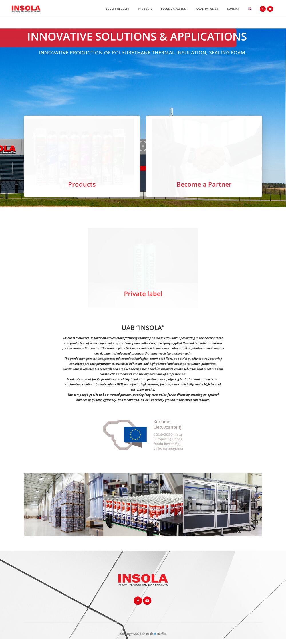 insola.lt — YouTube Ads and video editing — screenshot of the site