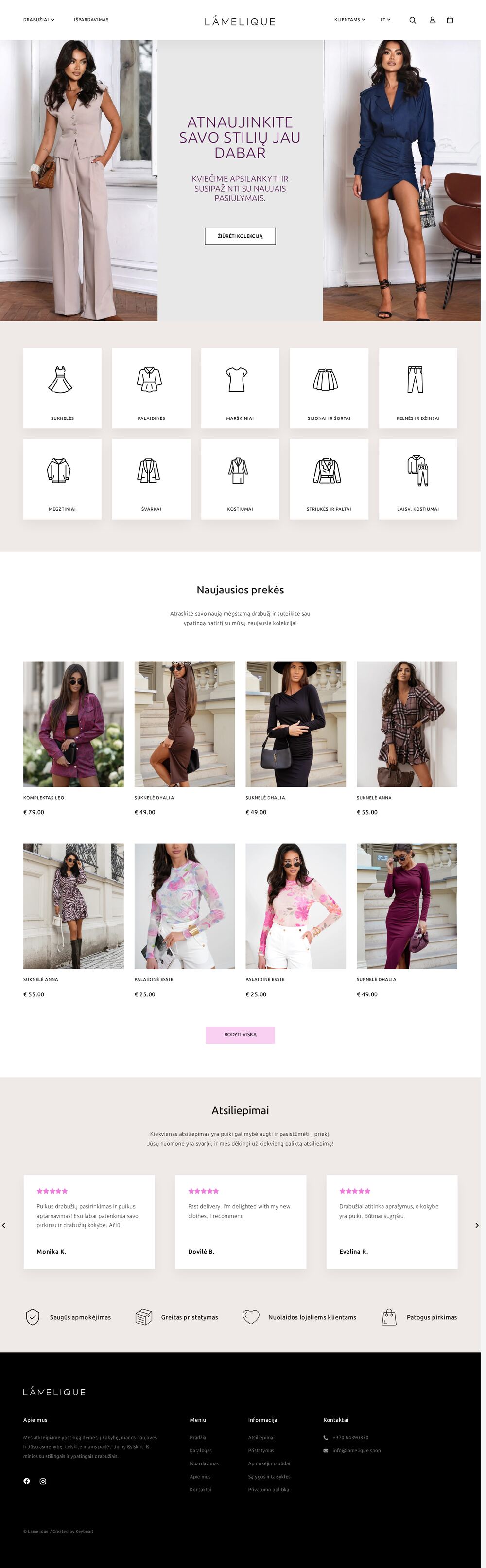 lamelique.shop — Facebook Ads management and ad creative — screenshot of the site
