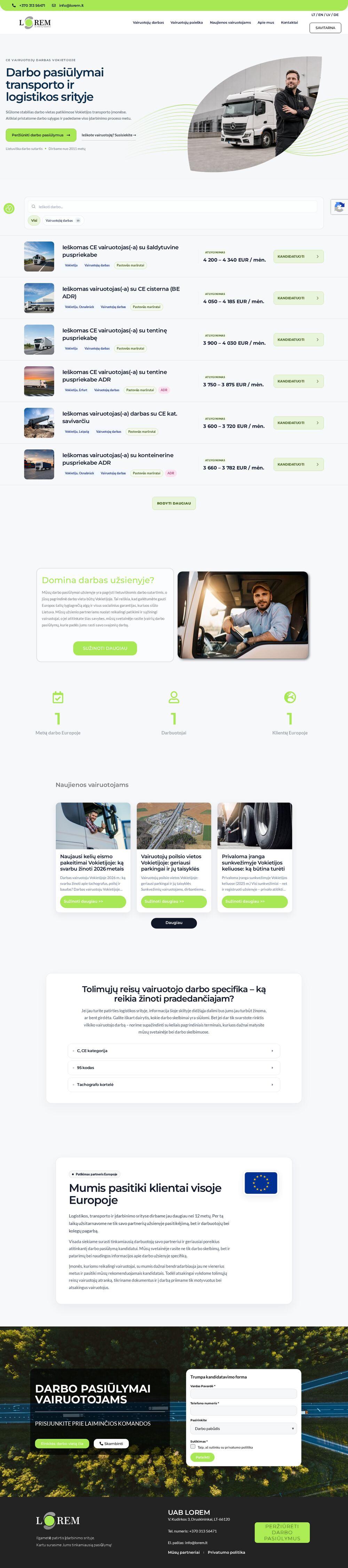 lorem.lt — the UAB LOREM website and ad management — screenshot of the site