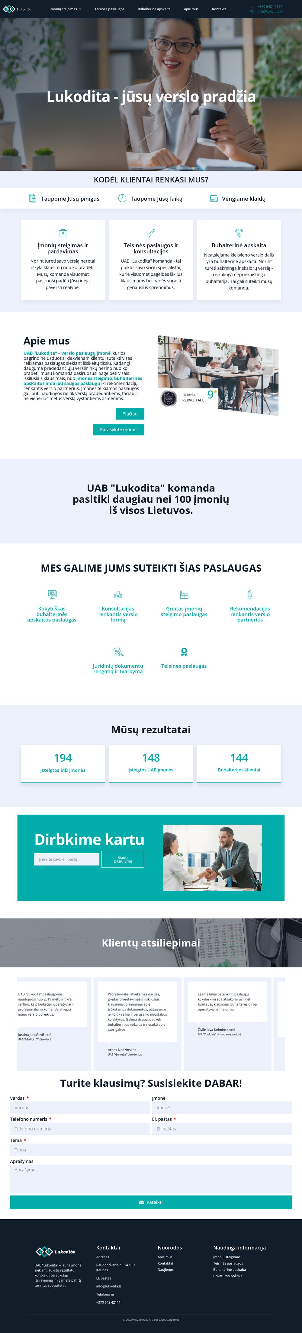 lukodita.lt — the Lukodita website and ad campaigns — screenshot of the site