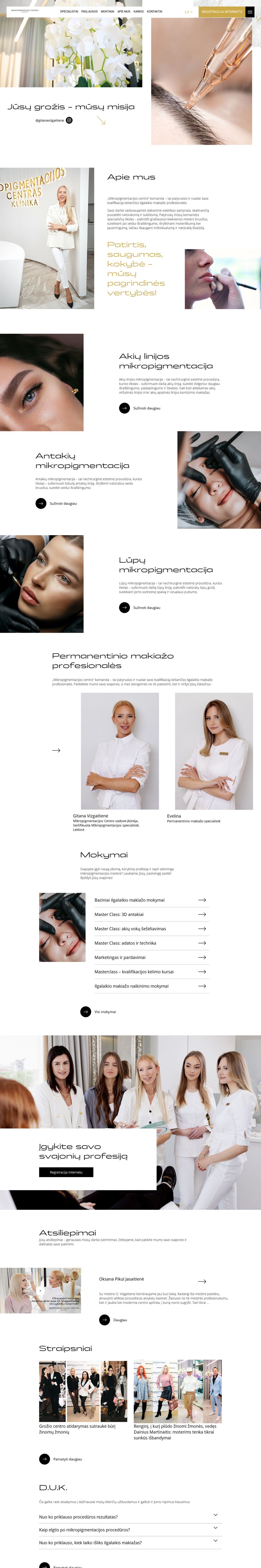 mikropigmentacijoscentras.lt — Mikropigmentacijos centras — screenshot of the site