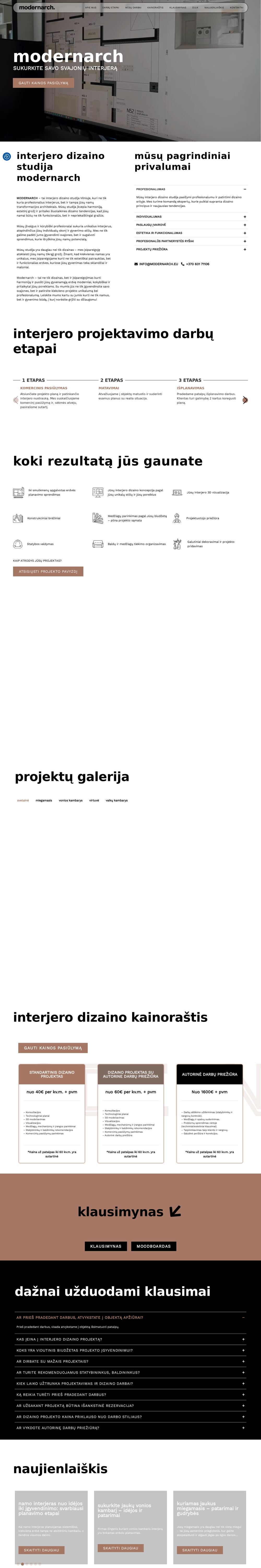 modernarch.eu — Modernarch interior design studio — screenshot of the site