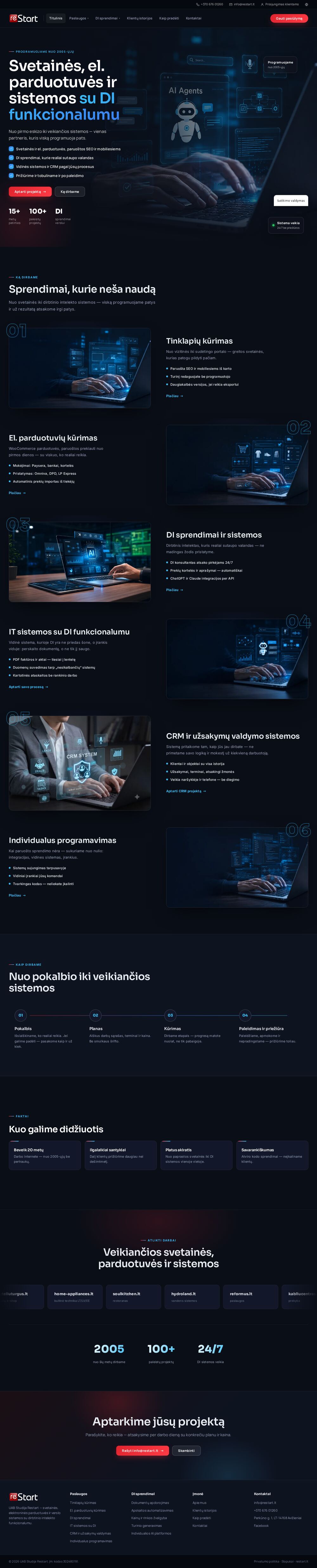 restart.lt — Restart studio — screenshot of the site