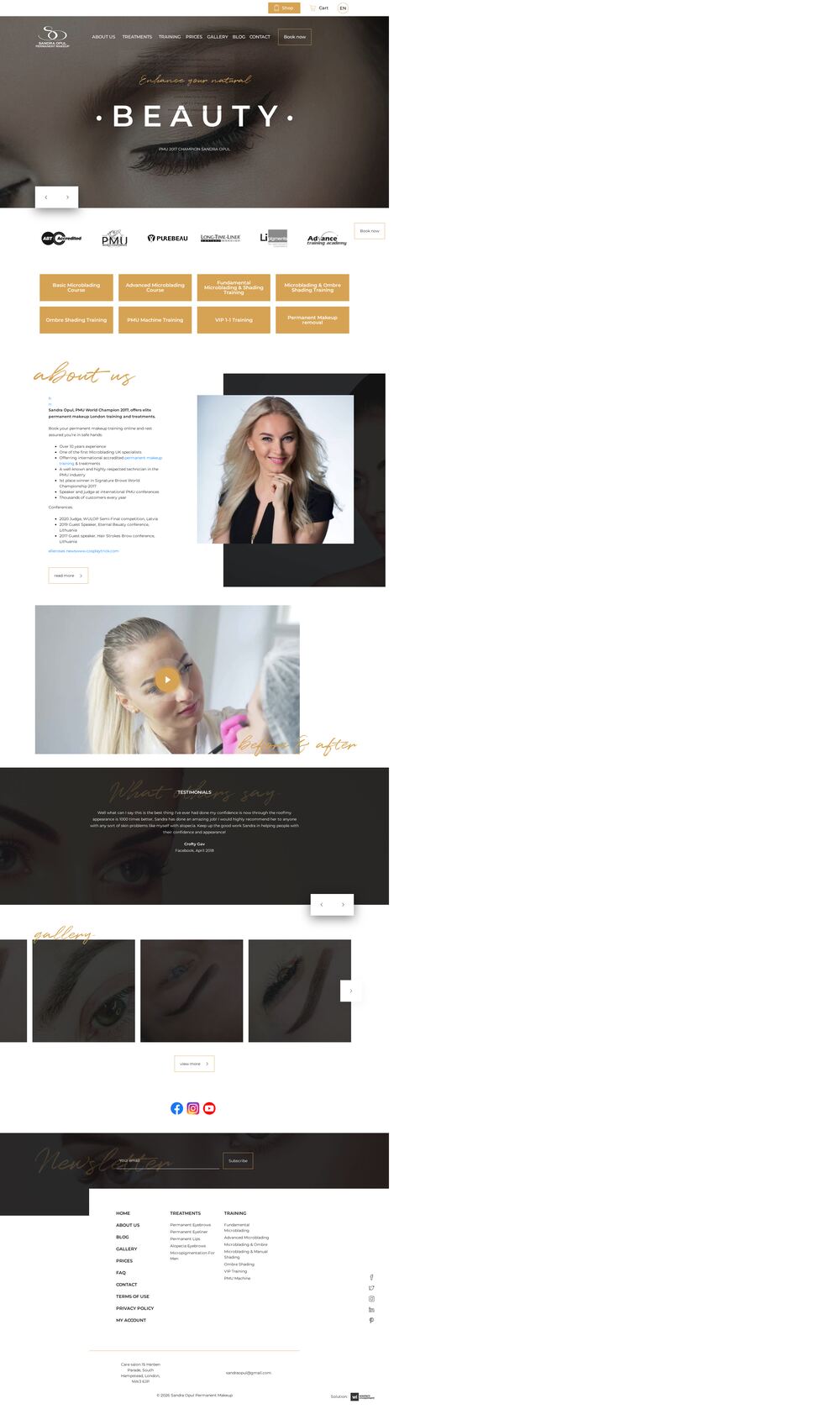 sandrapermanentmakeup.co.uk — permanent make-up in London — screenshot of the site