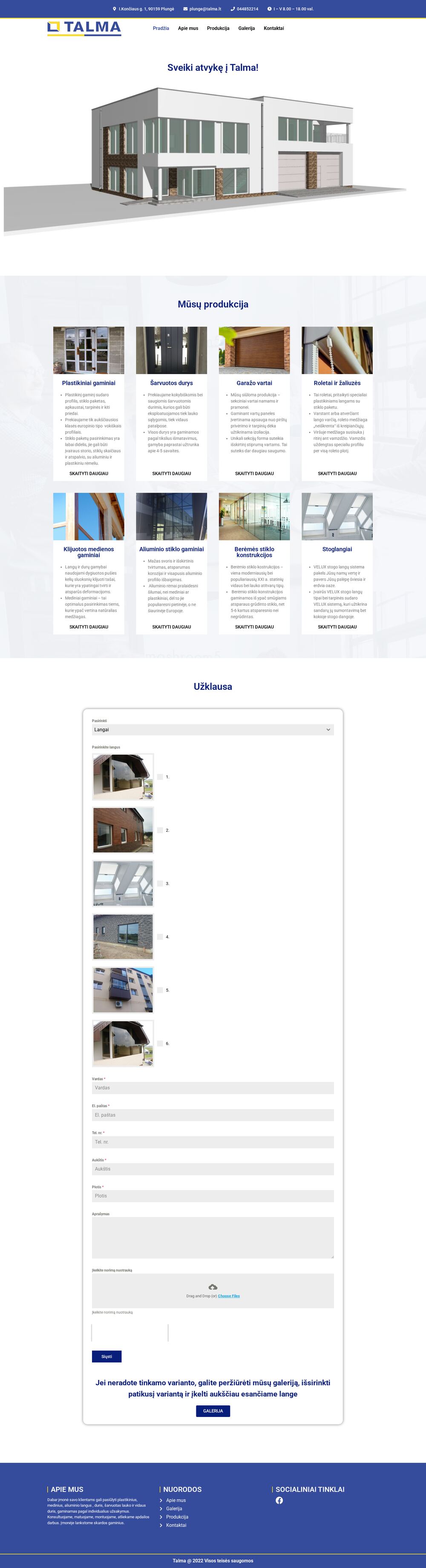 talma.lt — website build, maintenance and security work — screenshot of the site